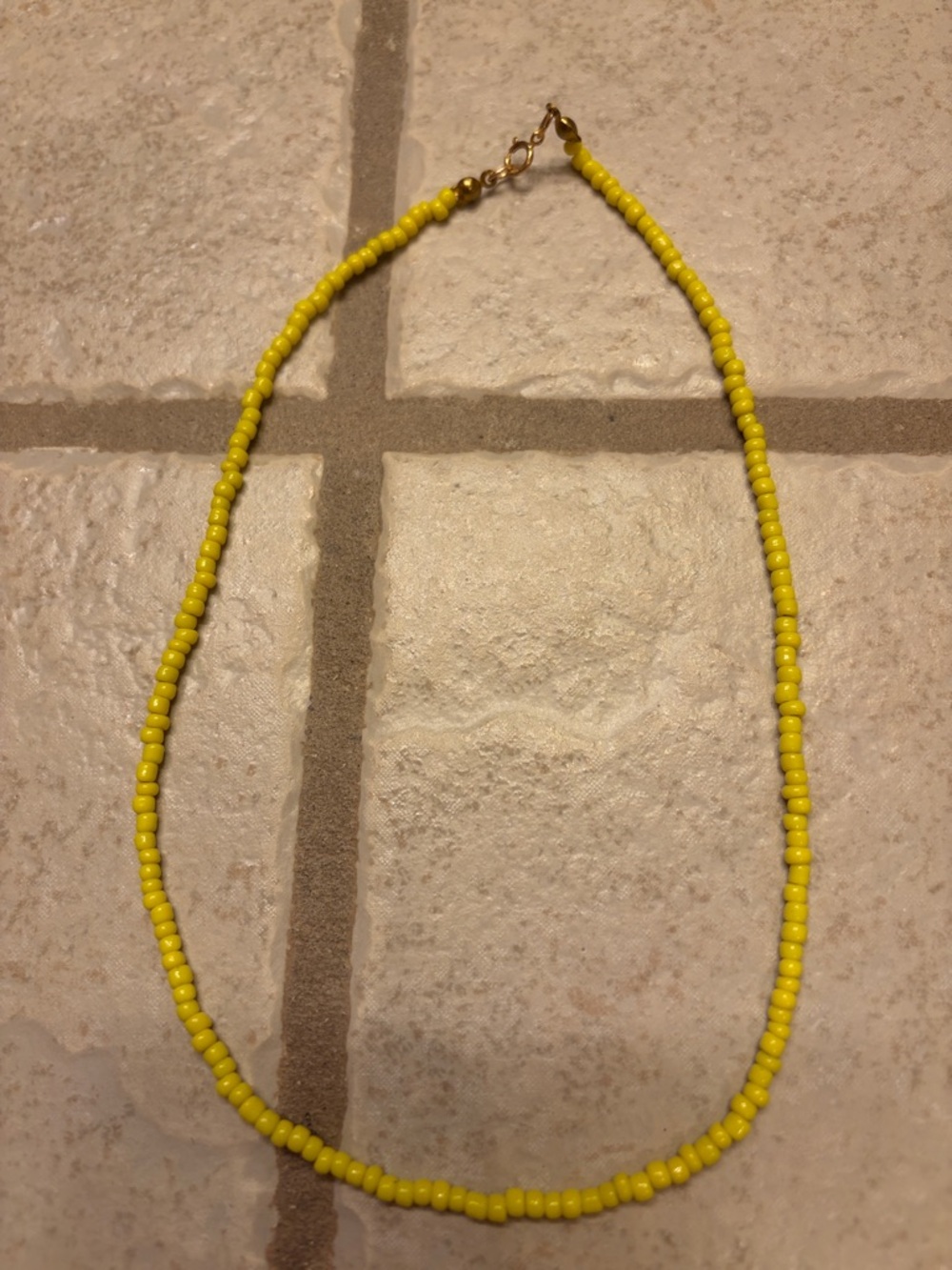 Sunny Yellow Seed Bead Necklace for Women